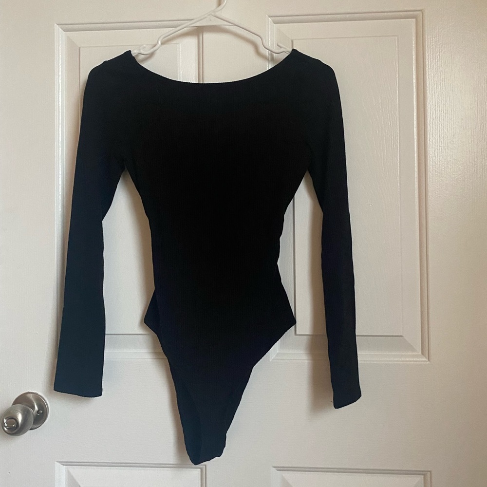 Reformation long sleeve black body suit size small